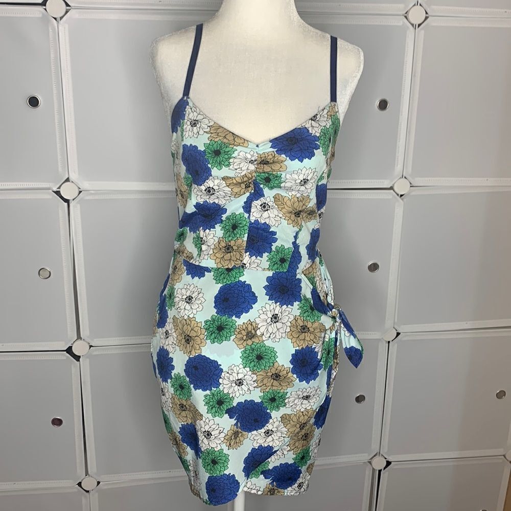 Solemio Blue Floral Dress Size Small